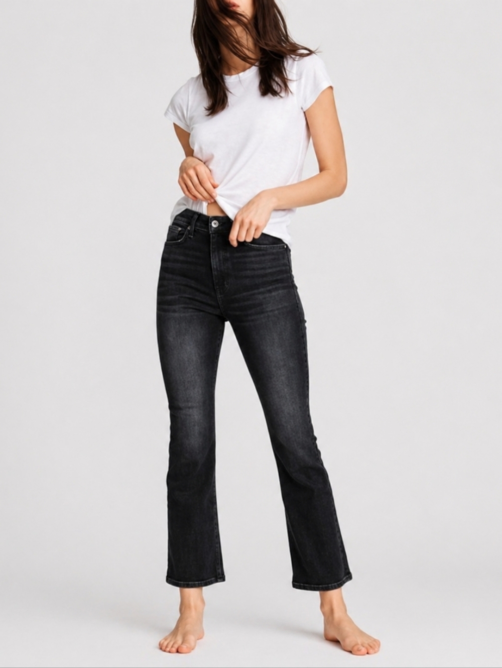 Rag & Bone Nina High-Rise Ankle Flare Jeans In Gravity Size 29
